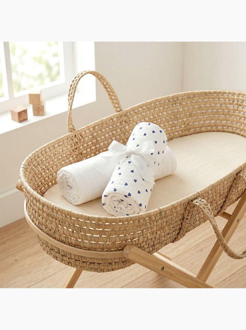 Set da 2 lenzuolini con angoli per culla in garza cotone | sevira kids | sevira kids Blu - Kiabi