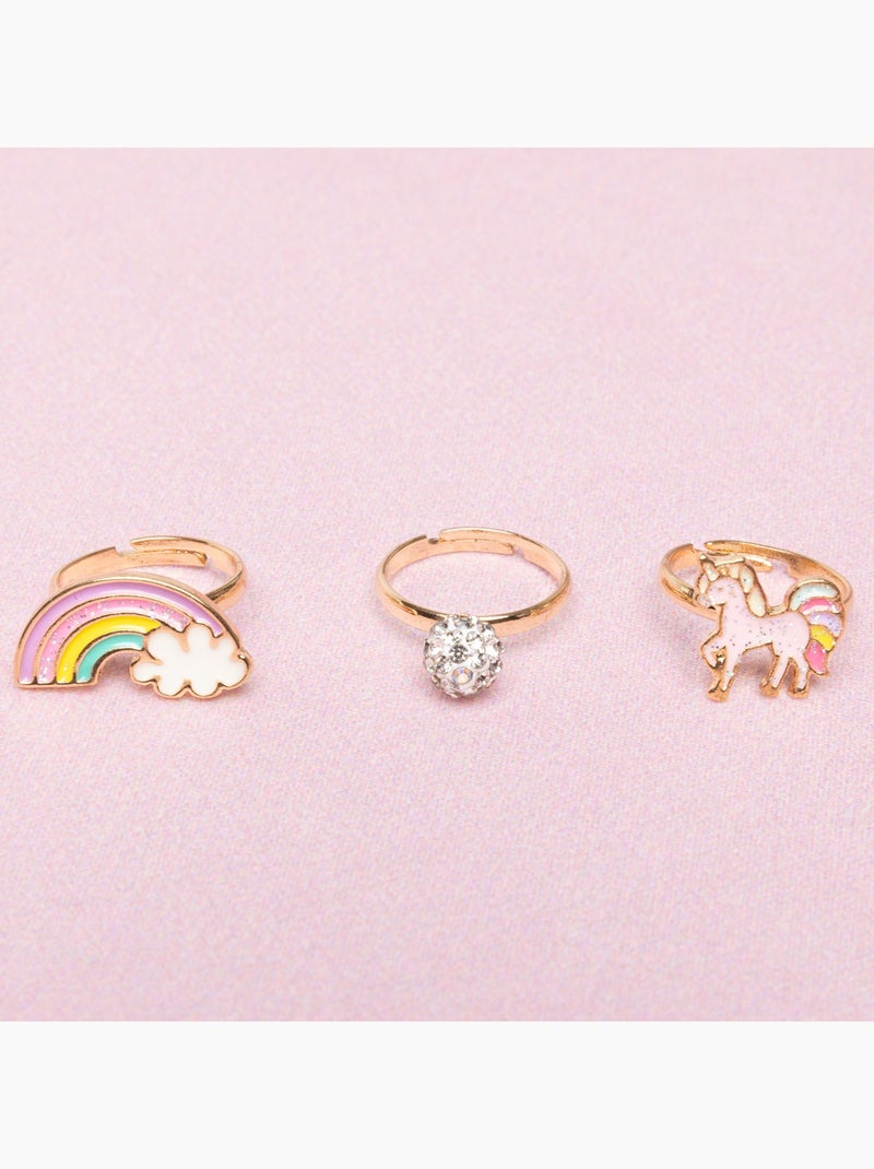 Set da 3 anelli regolabili unicorno arcobaleno | great pretenders | great pretenders Rosa - Kiabi