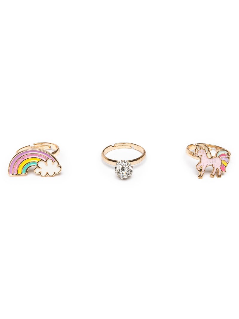 Set da 3 anelli regolabili unicorno arcobaleno | great pretenders | great pretenders Rosa - Kiabi