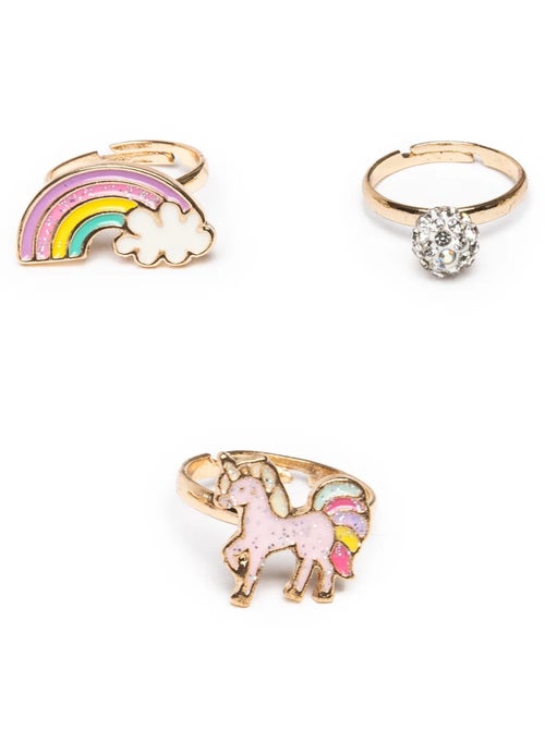 Set da 3 anelli regolabili unicorno arcobaleno | Great Pretenders - Kiabi