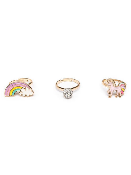 Set da 3 anelli regolabili unicorno arcobaleno | Great Pretenders - Kiabi