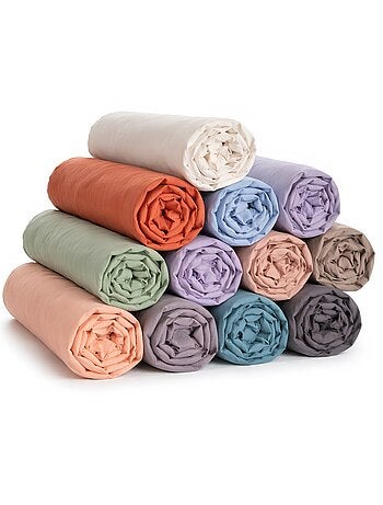Set da 3 Lenzuola con angoli in Cotone PROMO LINGE couleurs aléatoires