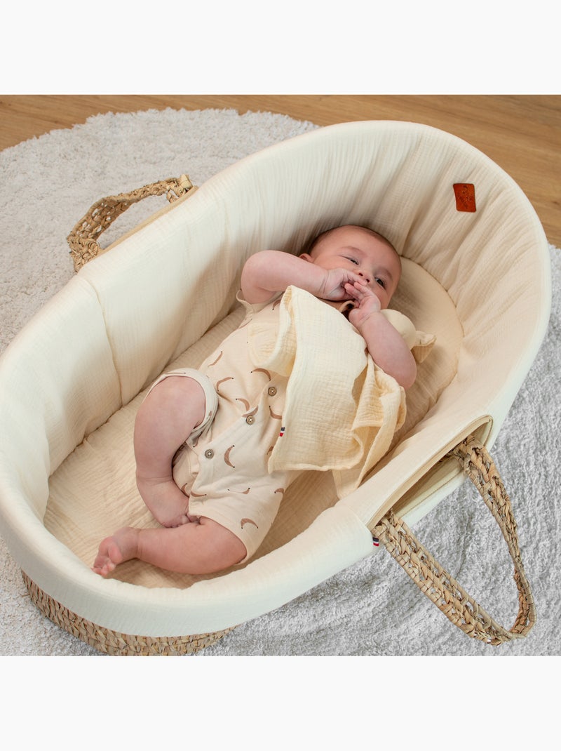 Set da 3 lenzuolini con angoli per culla in garza di cotone, colori pastello | SEVIRA KIDS Rosa - Kiabi