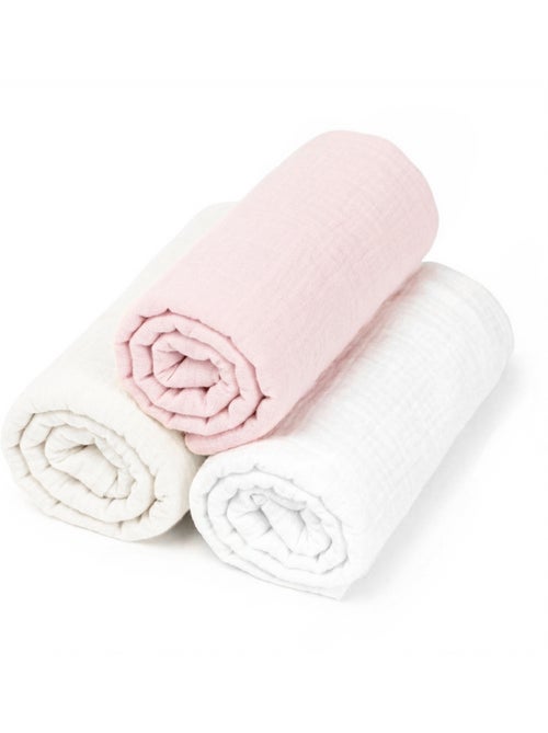 Set da 3 lenzuolini con angoli per culla in garza di cotone, colori pastello | sevira kids | sevira - Kiabi Set da 3 lenzuolini con angoli per culla in garza di cotone, colori pastello | sevira kids | sevira - Kiabi