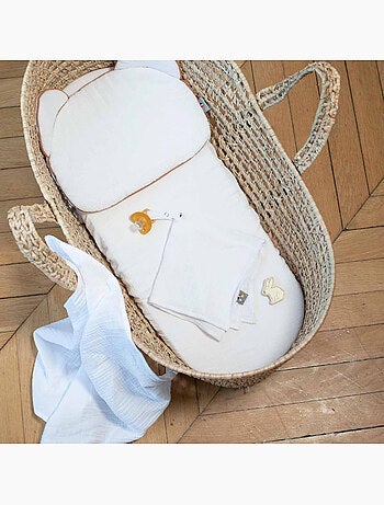 Set da 3 lenzuolini con angoli per culla in mussola di cotone tinta unita | SEVIRA KIDS