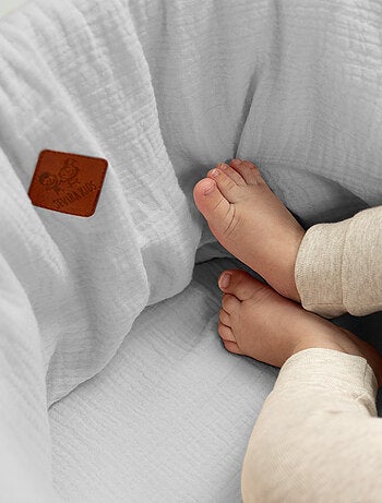 Set da 3 lenzuolini con angoli per culla in mussola di cotone tinta unita | sevira kids | sevira kid