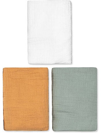 Set da 3 lenzuolini per culla in mussola di cotone, di tendenza | sevira kids | sevira kids