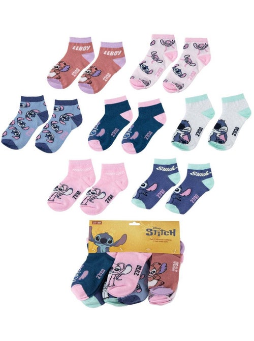Set da 7 paia di calzini corti stitch disney - Kiabi