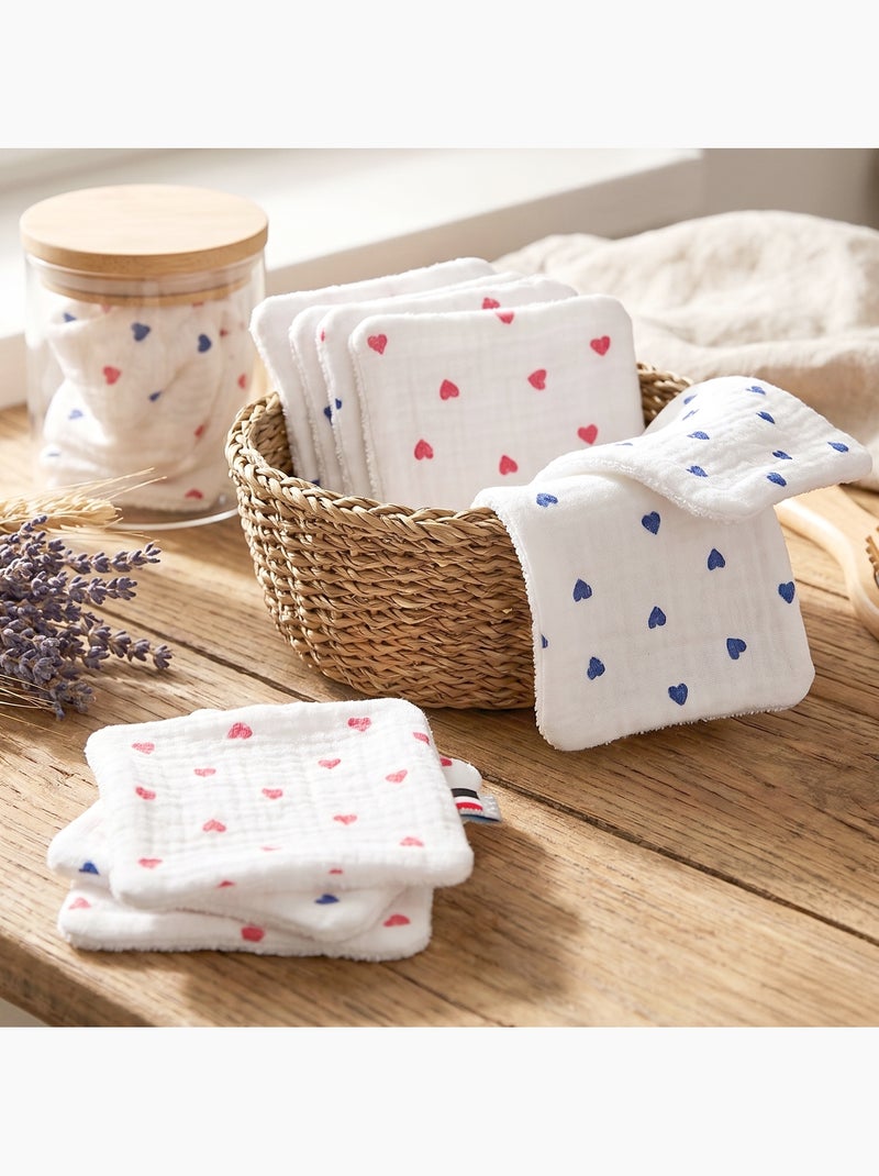 Set da 8 salviette lavabili in bambù e cotone | sevira kids | sevira kids Bianco - Kiabi
