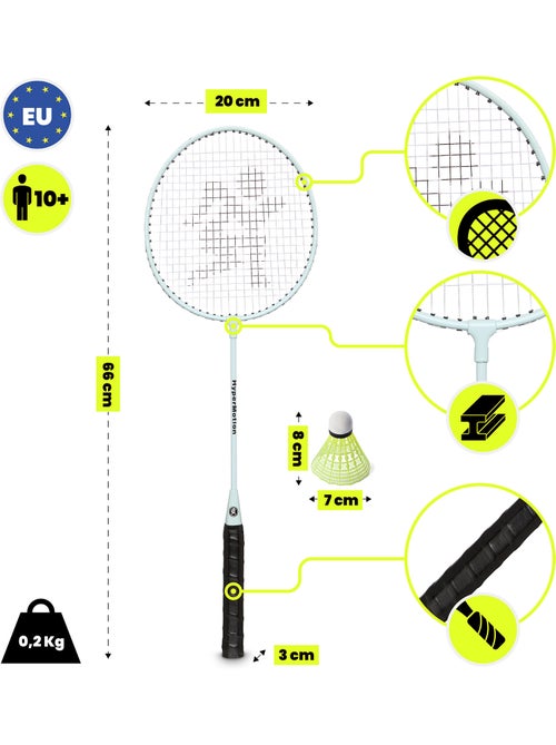 Set da badminton HyperMotion – 2 racchette, 1 volano, colore salvia - Kiabi Set da badminton HyperMotion – 2 racchette, 1 volano, colore salvia - Kiabi