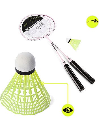 Set da badminton HyperMotion – 2 racchette, 1 volano rosa