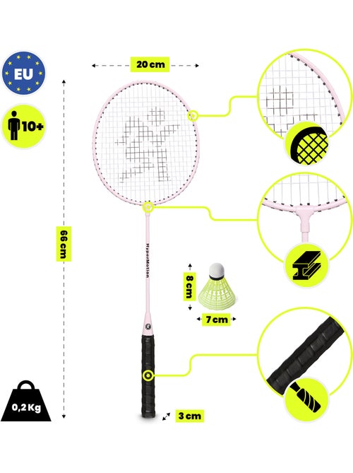 Set da badminton HyperMotion – 2 racchette, 1 volano rosa - Kiabi Set da badminton HyperMotion – 2 racchette, 1 volano rosa - Kiabi
