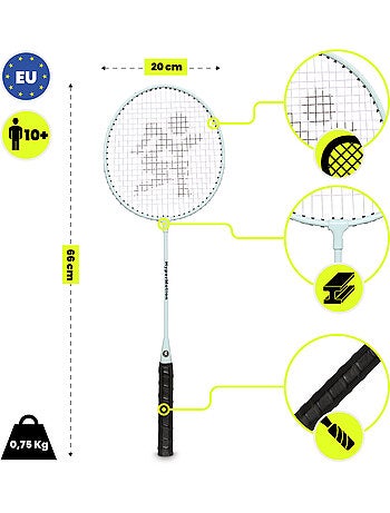 Set da badminton HyperMotion – 2 racchette con custodia, colore salvia