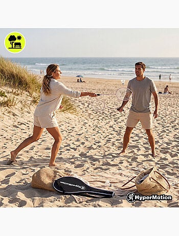 Set da badminton HyperMotion – 2 racchette con custodia, rosa