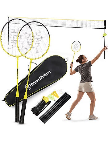 Set da badminton HyperMotion con rete 6 m – 2 racchette, 3 volani e borsa da trasporto