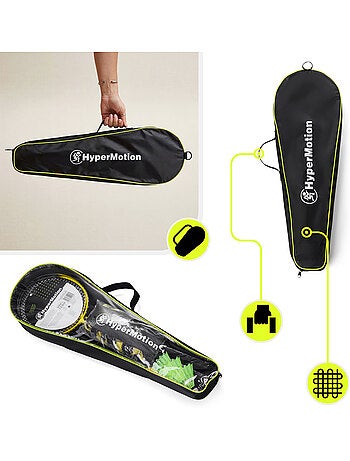 Set da badminton HyperMotion con rete 6 m – 2 racchette, 3 volani e borsa da trasporto