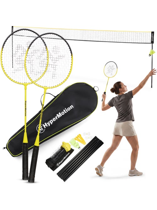 Set da badminton HyperMotion con rete 6 m – 2 racchette, 3 volani e borsa da trasporto - Kiabi Set da badminton HyperMotion con rete 6 m – 2 racchette, 3 volani e borsa da trasporto - Kiabi