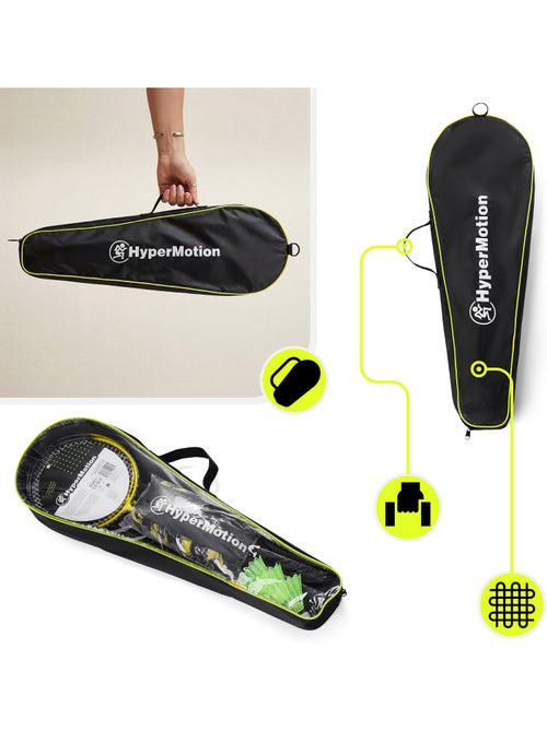 Set da badminton HyperMotion con rete 6 m – 2 racchette, 3 volani e borsa da trasporto - Kiabi Set da badminton HyperMotion con rete 6 m – 2 racchette, 3 volani e borsa da trasporto - Kiabi