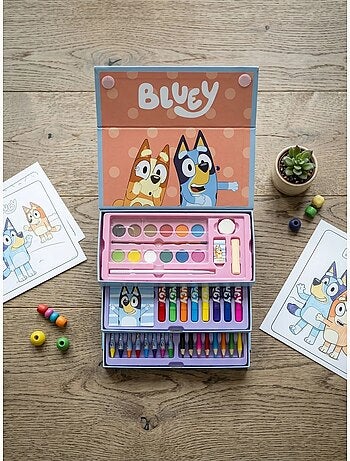 Set da colorare con valigetta portaoggetti bluey