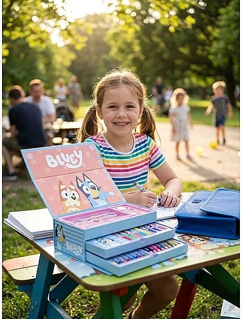 Set da colorare con valigetta portaoggetti bluey