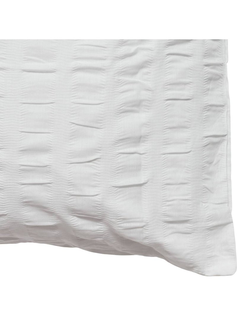 Set da letto a 3 pezzi con righe plissettate Bianco - Kiabi