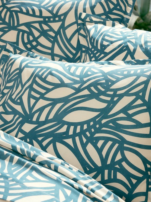 Set da letto a 3 pezzi in cotone vegetale con motivi geometrici: copripiumino + federe - Kiabi Set da letto a 3 pezzi in cotone vegetale con motivi geometrici: copripiumino + federe - Kiabi