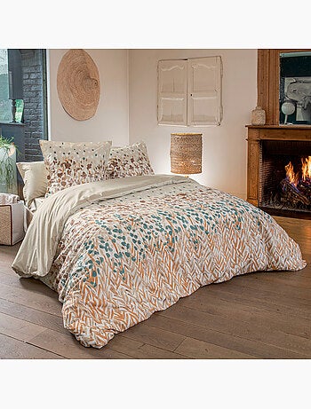 Set da letto in cotone con motivo floreale stilizzato e federe