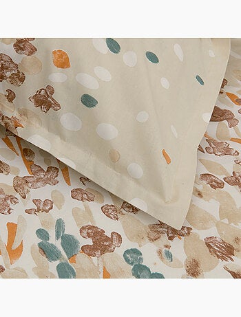 Set da letto in cotone con motivo floreale stilizzato e federe