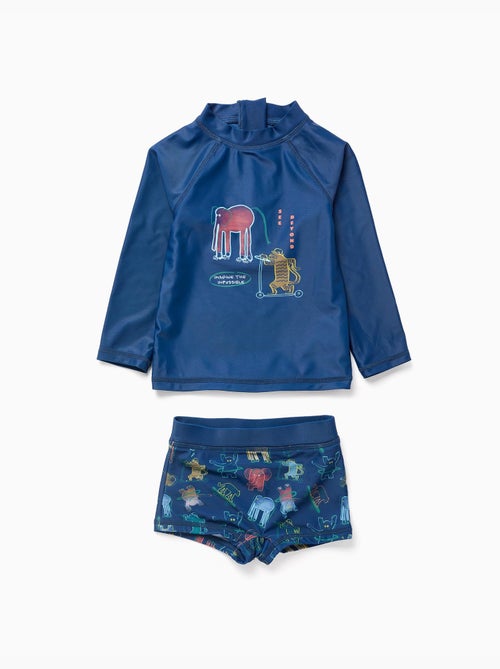 Set da nuoto con protezione UV 40+ e motivo - Kiabi
