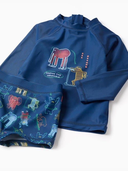 Set da nuoto con protezione UV 40+ e motivo - Kiabi