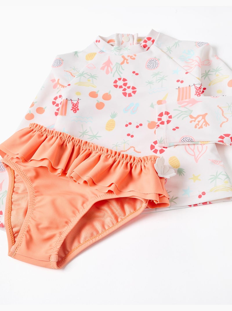 Set da nuoto con protezione UV 40+ e motivo da spiaggia Bianco - Kiabi