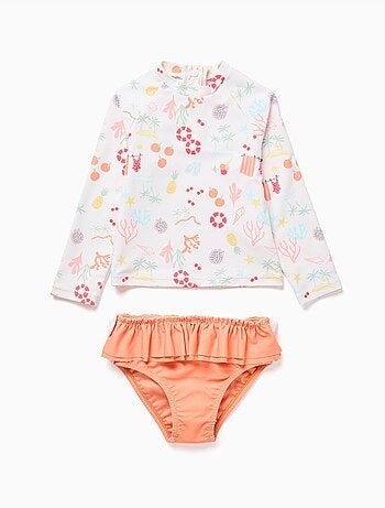 Set da nuoto con protezione UV 80 e motivo da spiaggia