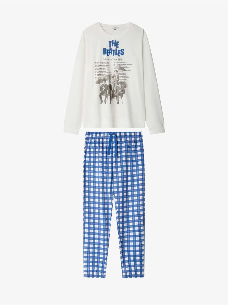 Set da pigiama da uomo the beatles con pantaloni a righe Ecru - Kiabi