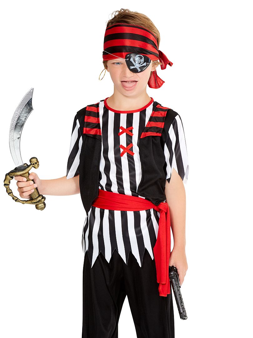 Costume pirata rosso con teschio da bambino per 16,00 €