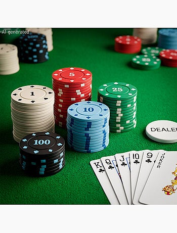 Set da poker con 300 fiches in una scatola di alluminio +18 anni colorbaby