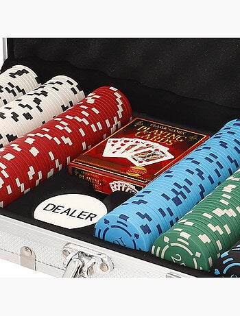 Set da poker con 300 fiches in una scatola di alluminio +18 anni colorbaby