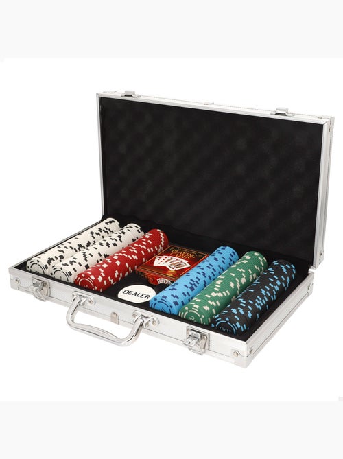 Set da poker con 300 fiches in una scatola di alluminio +18 anni colorbaby - Kiabi