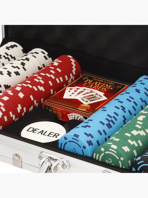 Set da poker con 300 fiches in una scatola di alluminio +18 anni colorbaby - Kiabi