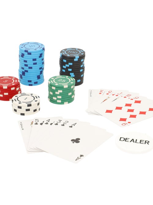 Set da poker con 300 fiches in una scatola di alluminio +18 anni colorbaby - Kiabi