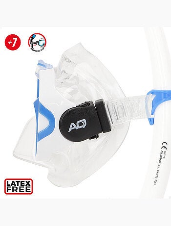 Set da snorkeling aqua sport junior: maschera, boccaglio e pinne dai 7 anni in su