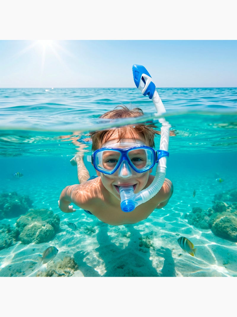 Set da snorkeling aqua sport junior: maschera, boccaglio e pinne dai 7 anni in su N/D - Kiabi
