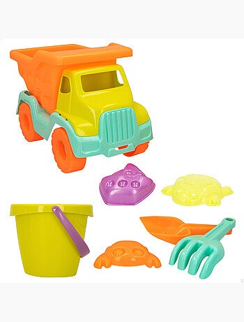 Set da spiaggia con accessori per camion e secchio color beach