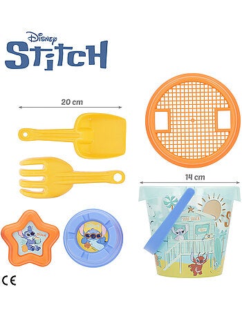 Set da spiaggia stitch con secchiello, zaino e poncho inclusi.