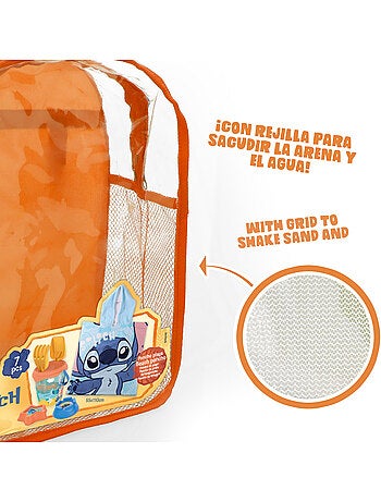 Set da spiaggia stitch con secchiello, zaino e poncho inclusi.