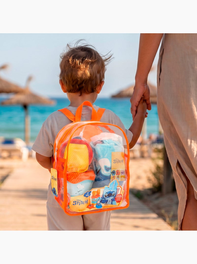 Set da spiaggia stitch con secchiello, zaino e poncho inclusi. N/D - Kiabi