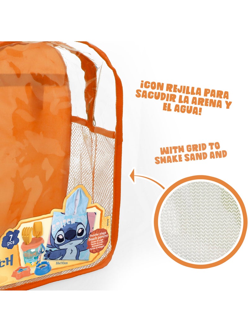 Set da spiaggia stitch con secchiello, zaino e poncho inclusi. N/D - Kiabi