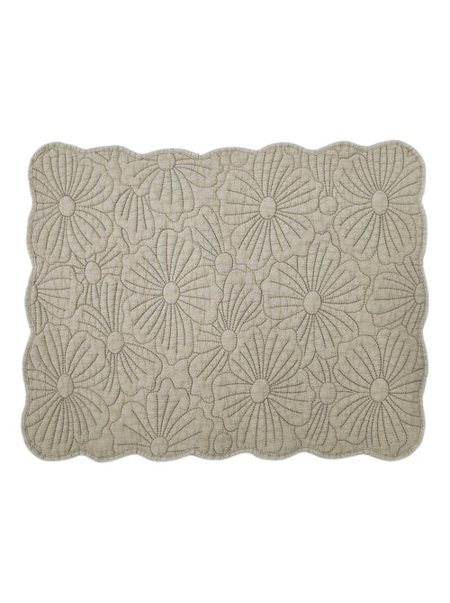 Set da tavola rettangolare trapuntato con motivo floreale ricamato - Kiabi