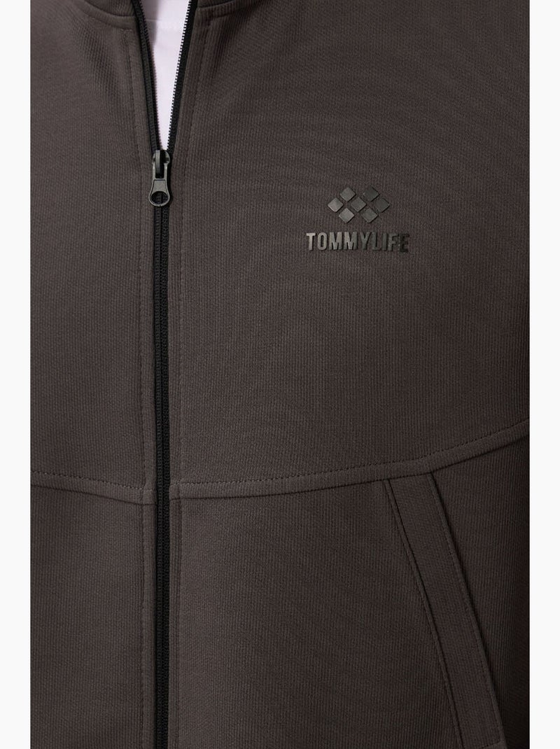 Set da uomo con felpa a maniche lunghe con zip e pantaloni tommy Grigio scuro - Kiabi