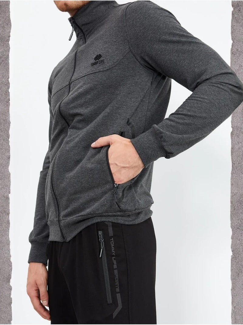Set da uomo con felpa con zip frontale e pantaloni tommy Grigio nero - Kiabi