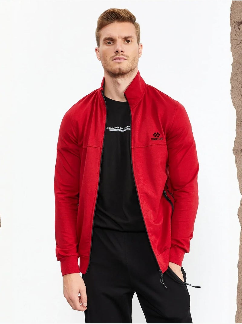 Set da uomo con felpa con zip frontale e pantaloni tommy Rosso - Kiabi